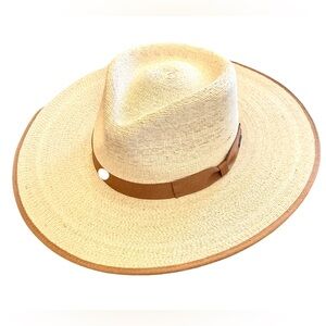 Brixton Jo Palm Straw Rancher Fedora Hat